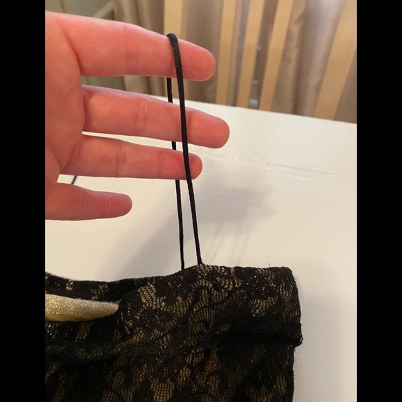 🔥🔥Rampage black lace with gold shimmer underlay tube dress Size Medium - Picture 9 of 12